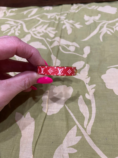 Monogram Jonck Wild Bangle Cuff Bracelet (red)
