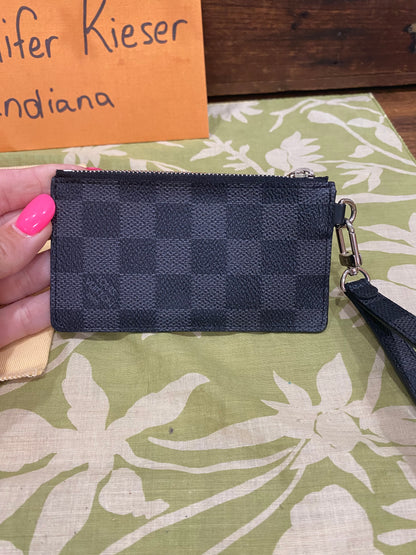Damier Graphite Card Pouch with Removable Wristlet Strap