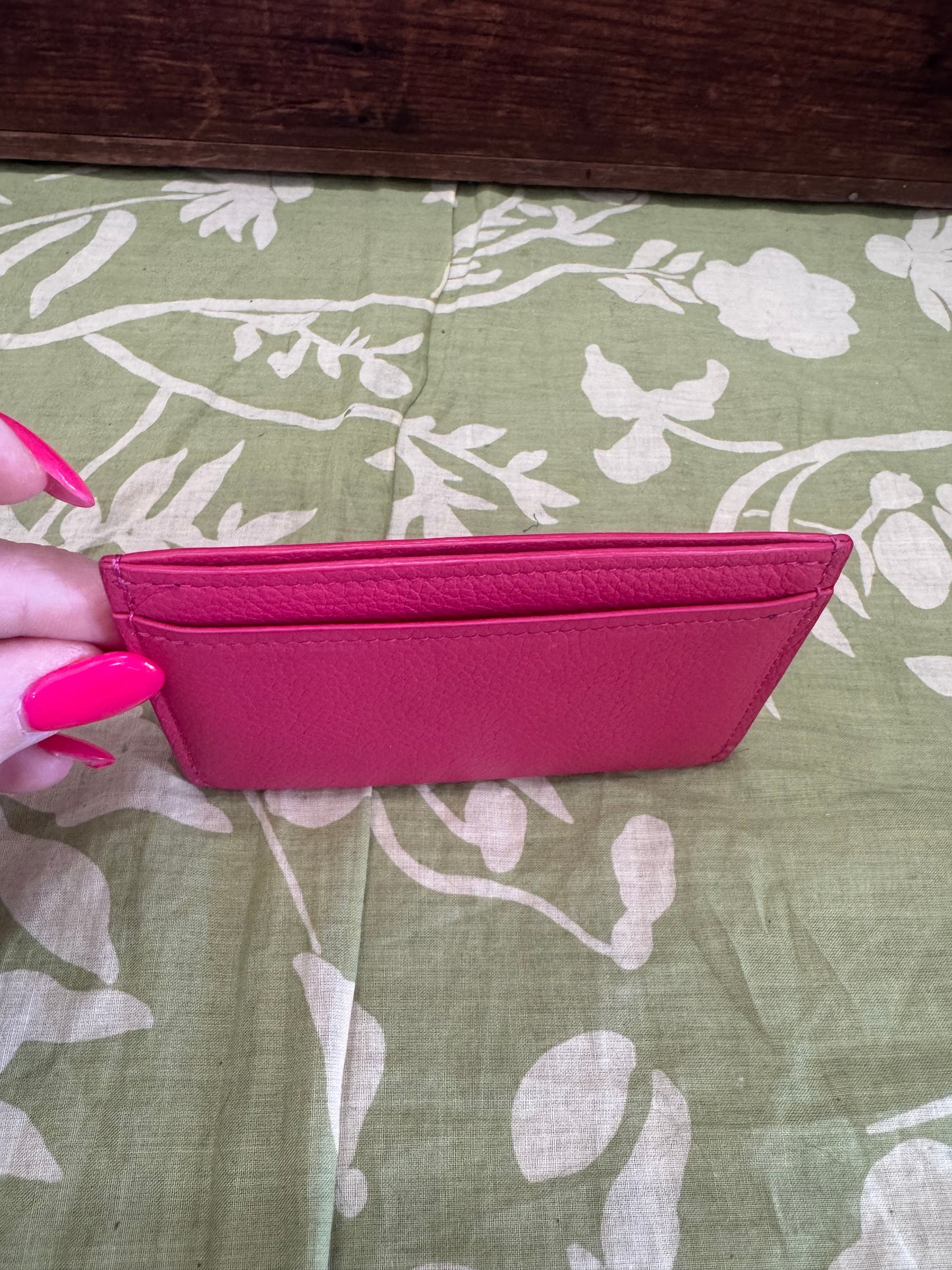 Lockme Credit Card Holder (Calfskin Pink Leather)