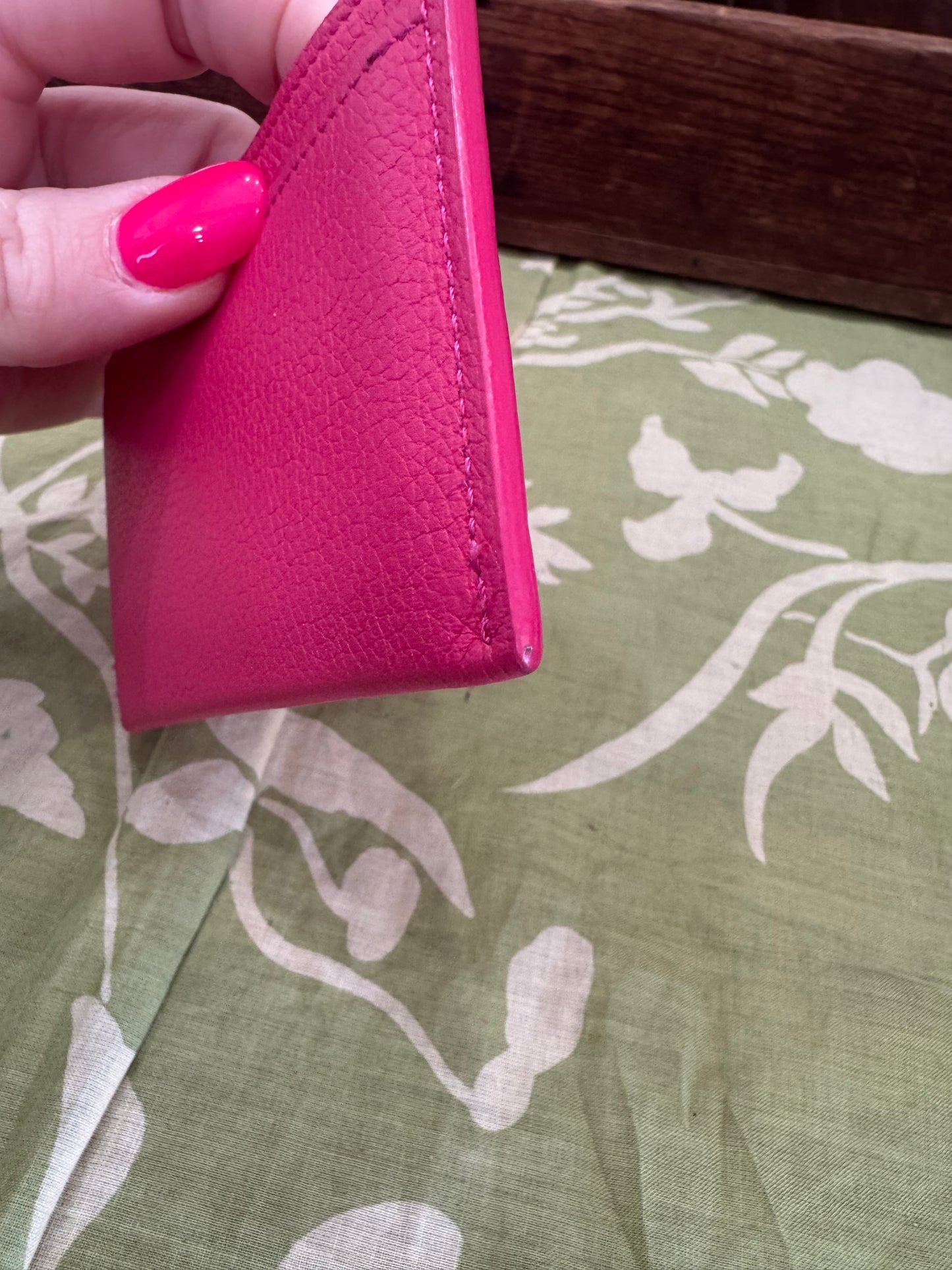 Lockme Credit Card Holder (Calfskin Pink Leather)