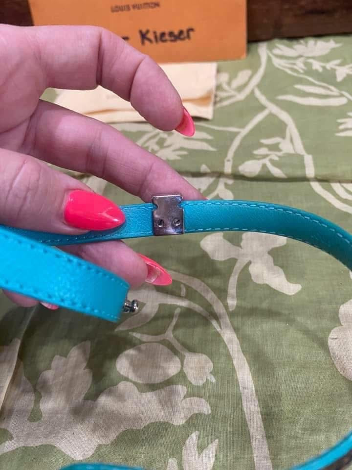 Lockit Double Wrap Bracelet in monogram & turquoise