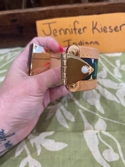 S Lock Cuff Bracelet in Black Multicolor