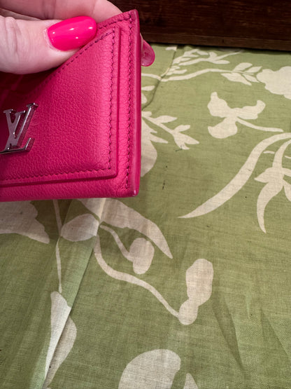 Lockme Credit Card Holder (Calfskin Pink Leather)