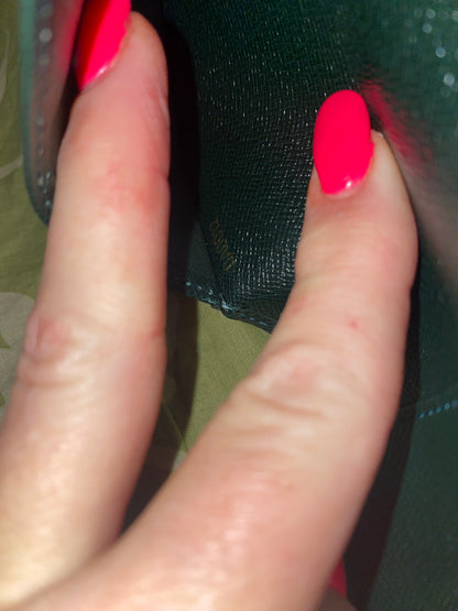 Checkbook Cover in green taiga leather