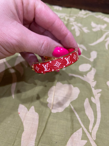 Monogram Jonck Wild Bangle Cuff Bracelet (red)