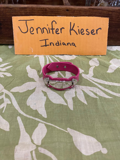 Pink EPI Leather Bracelet