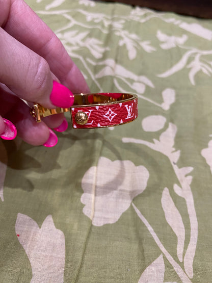 Monogram Jonck Wild Bangle Cuff Bracelet (red)