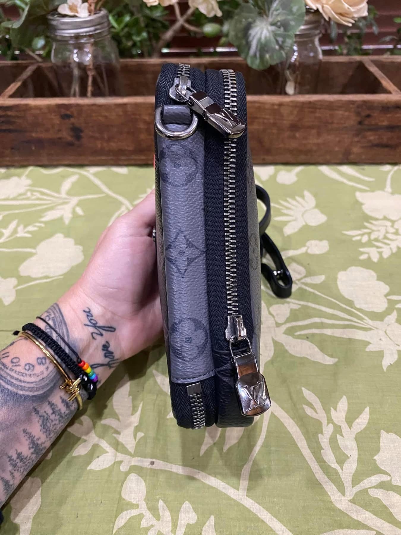 Reverse Monogram Eclipse Double Phone Pouch