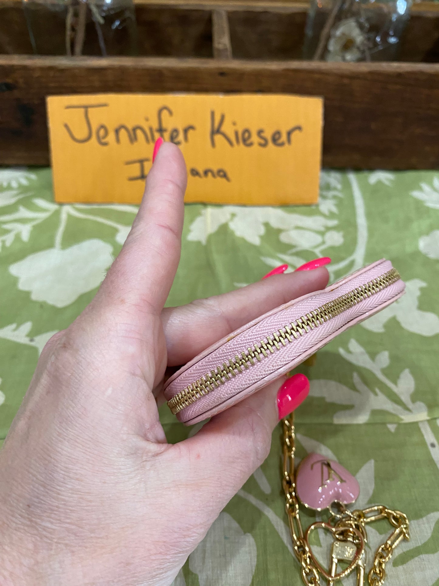 Pink Vernis Heart Coin Purse/Bag Charm