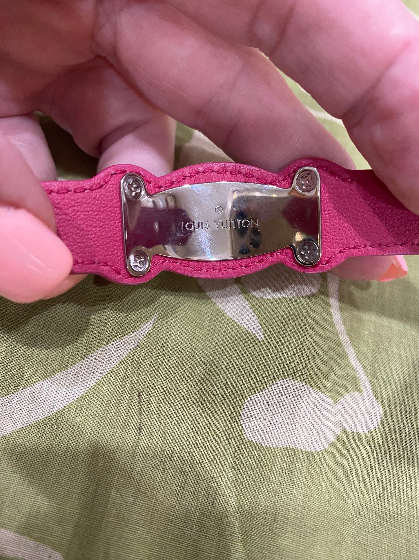 Pink EPI Leather Bracelet