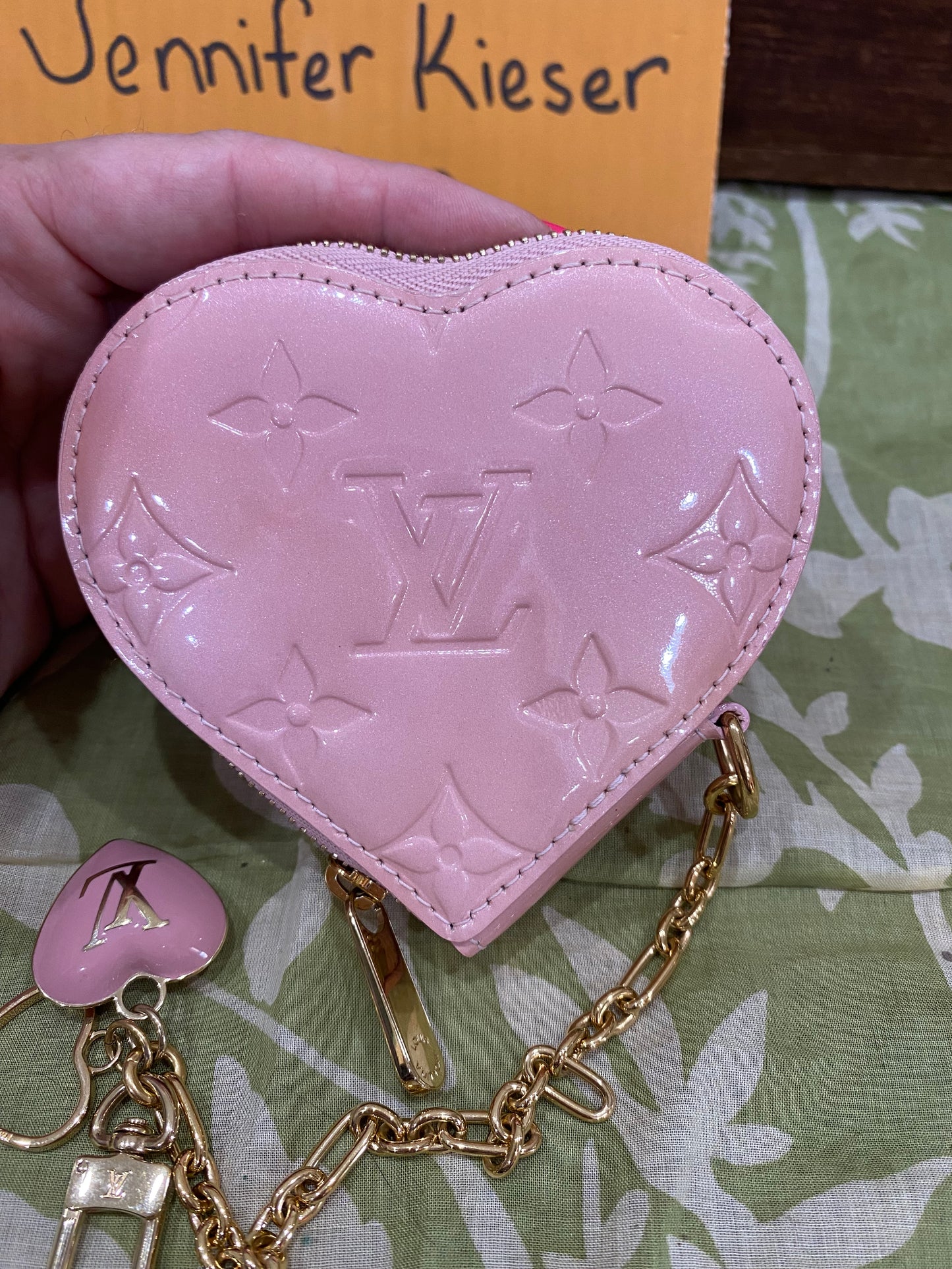 Pink Vernis Heart Coin Purse/Bag Charm