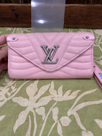 New Wave Calf Leather Long Wallet Wristlet
