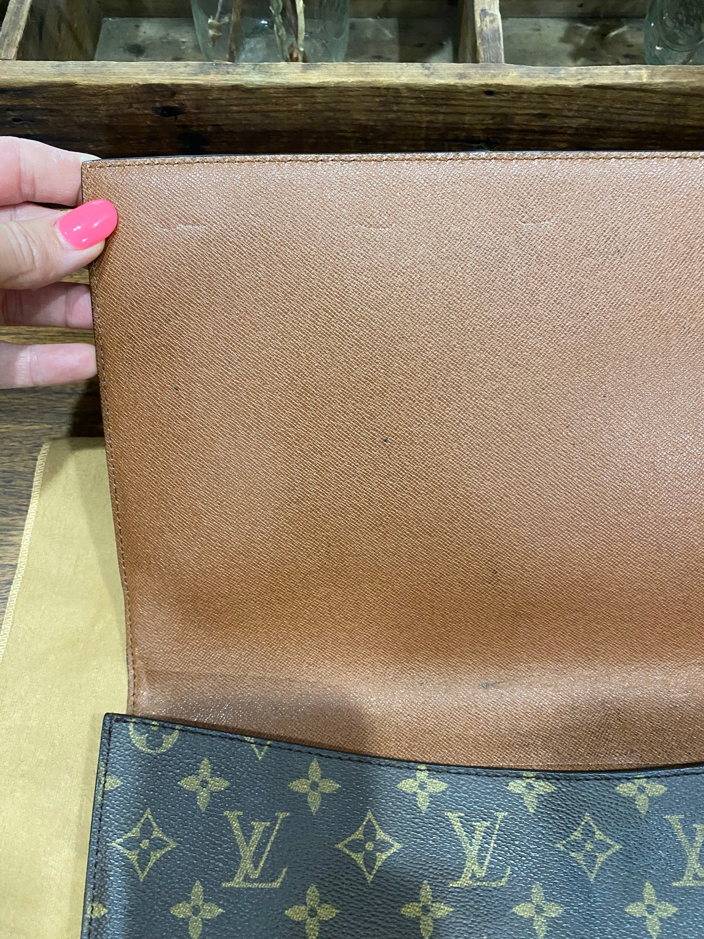 Vintage Porte Document Business Envelope Clutch