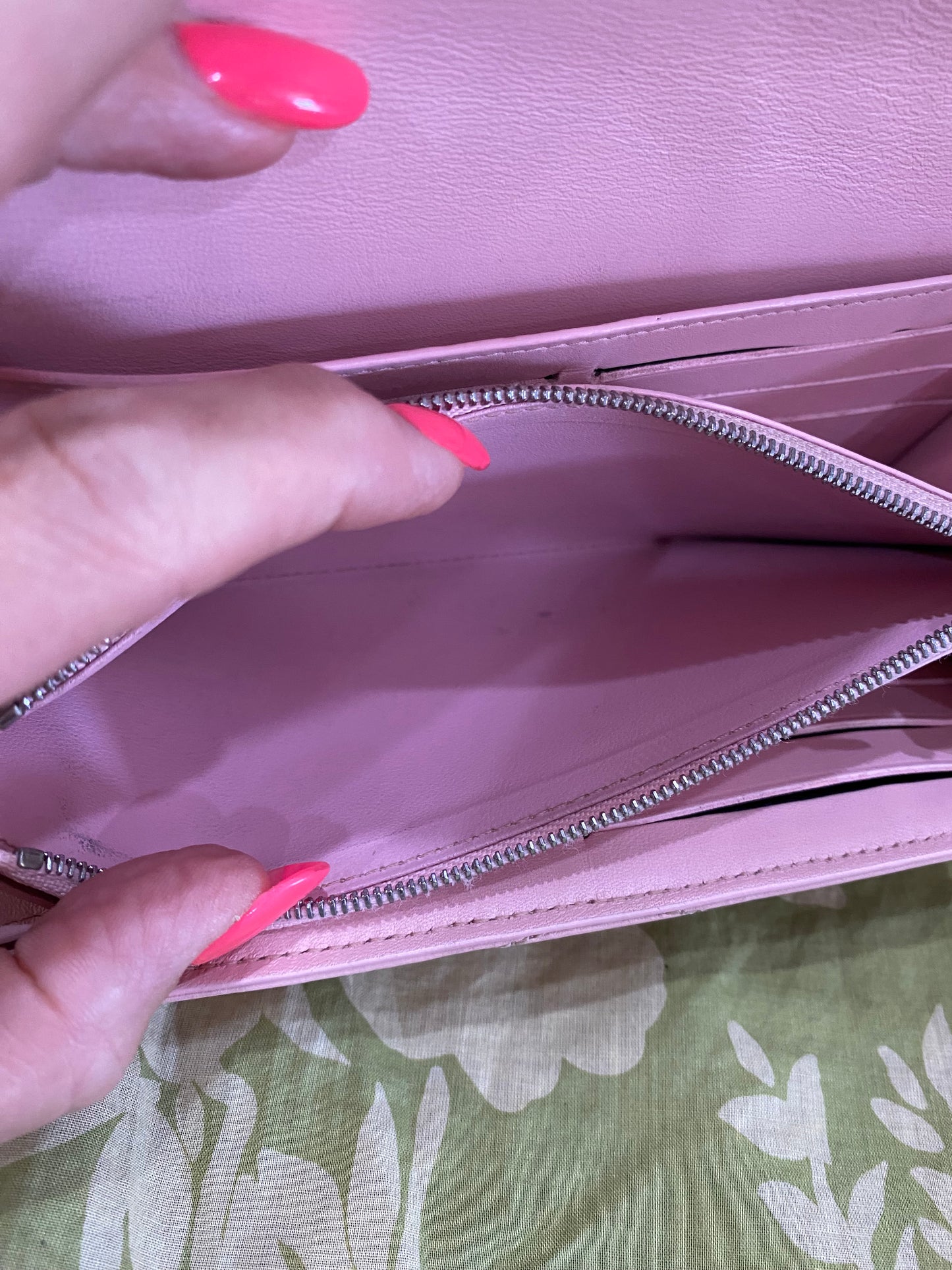New Wave Calf Leather Long Wallet Wristlet