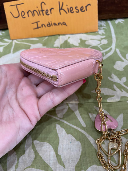 Pink Vernis Heart Coin Purse/Bag Charm