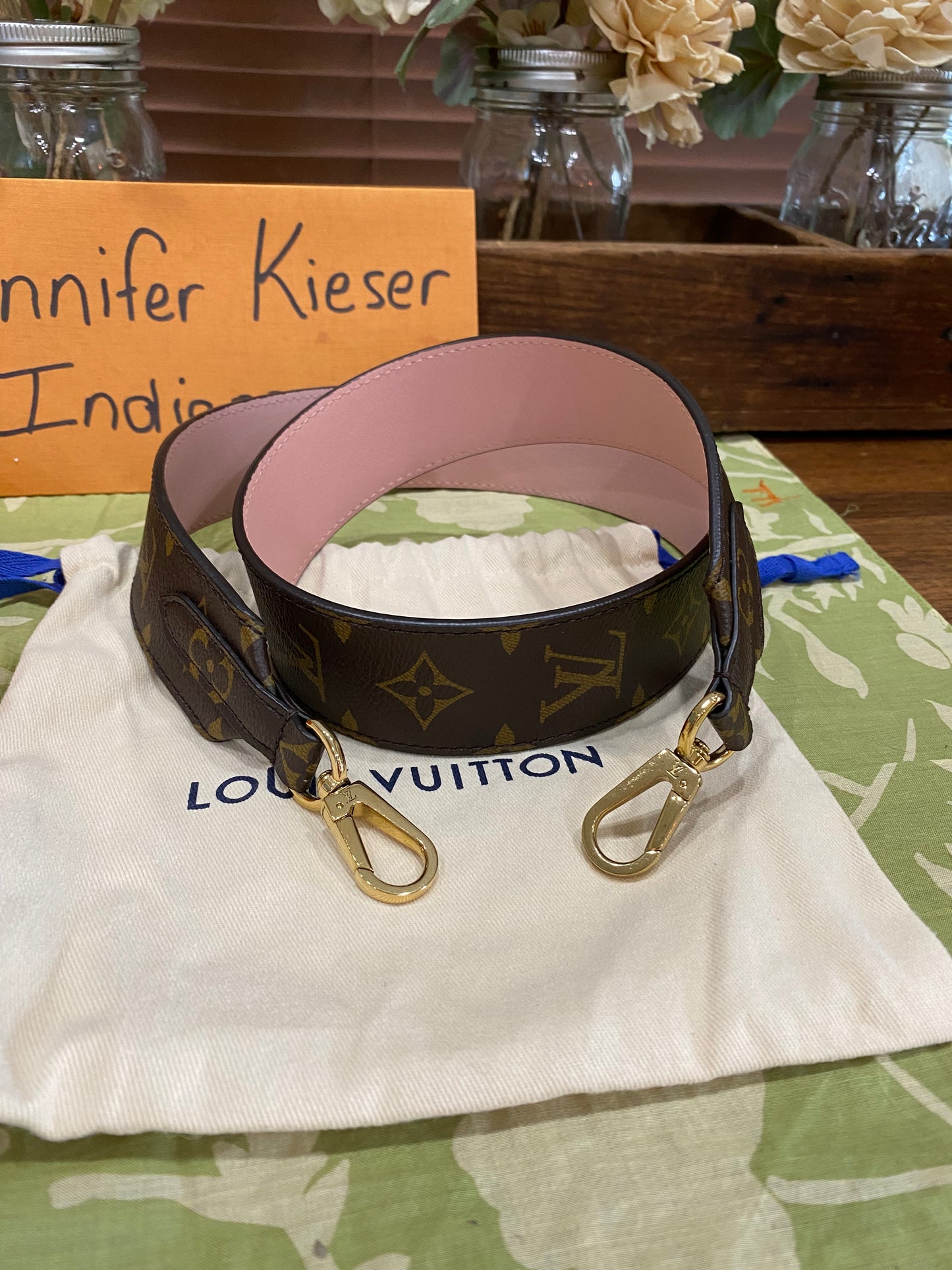 Monogram/Rose Ballerine Bandouliere Shoulder Strap