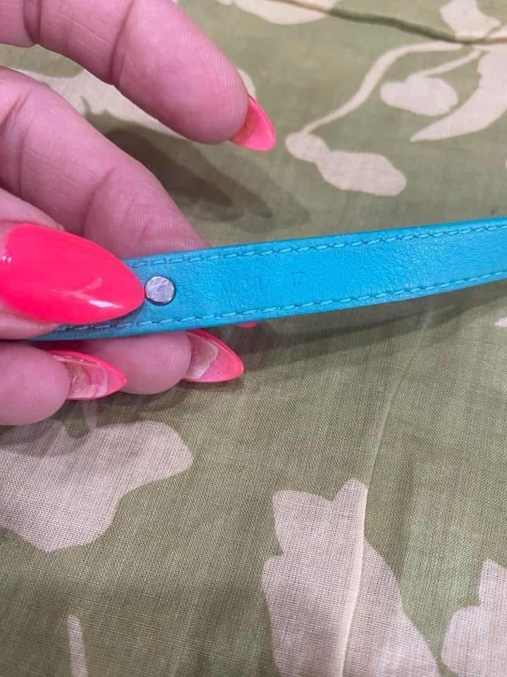Lockit Double Wrap Bracelet in monogram & turquoise
