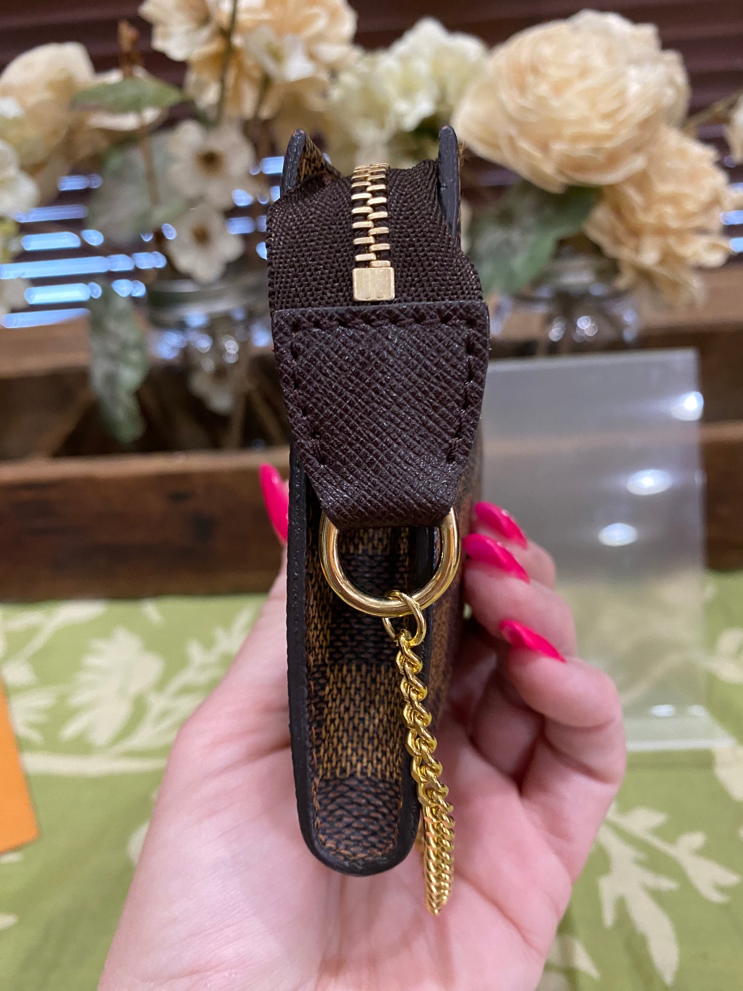 Bucket Pouch PM in DE print-comes with original wristlet strap