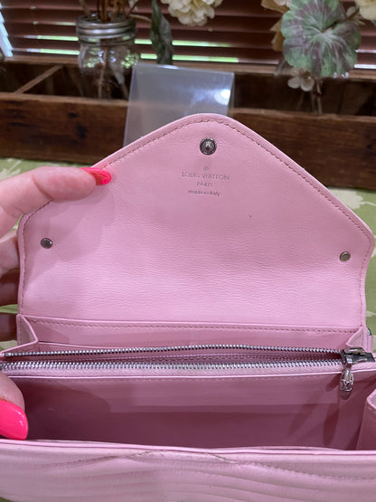 New Wave Calf Leather Long Wallet Wristlet