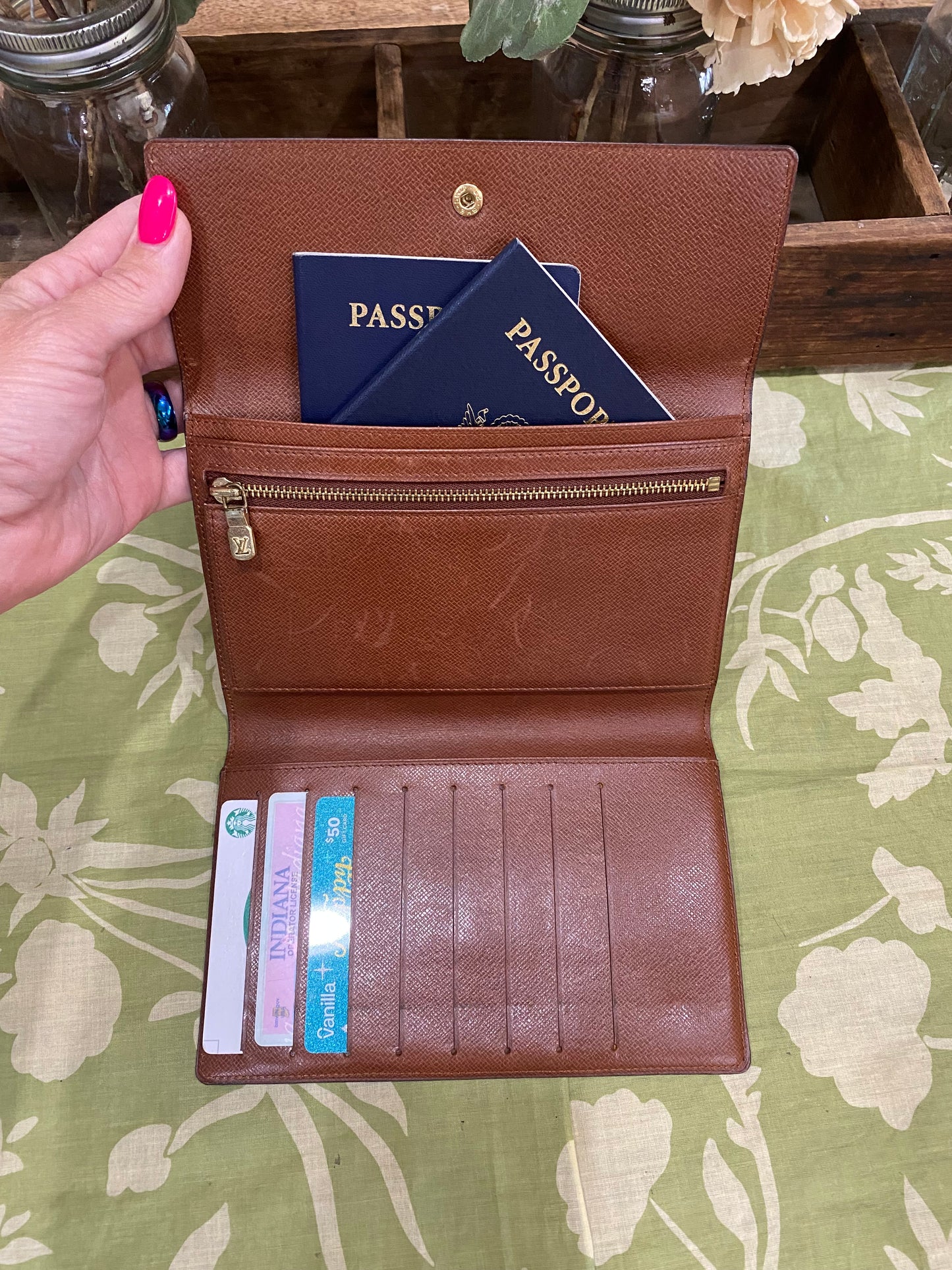 Vintage Passport Wallet Clutch