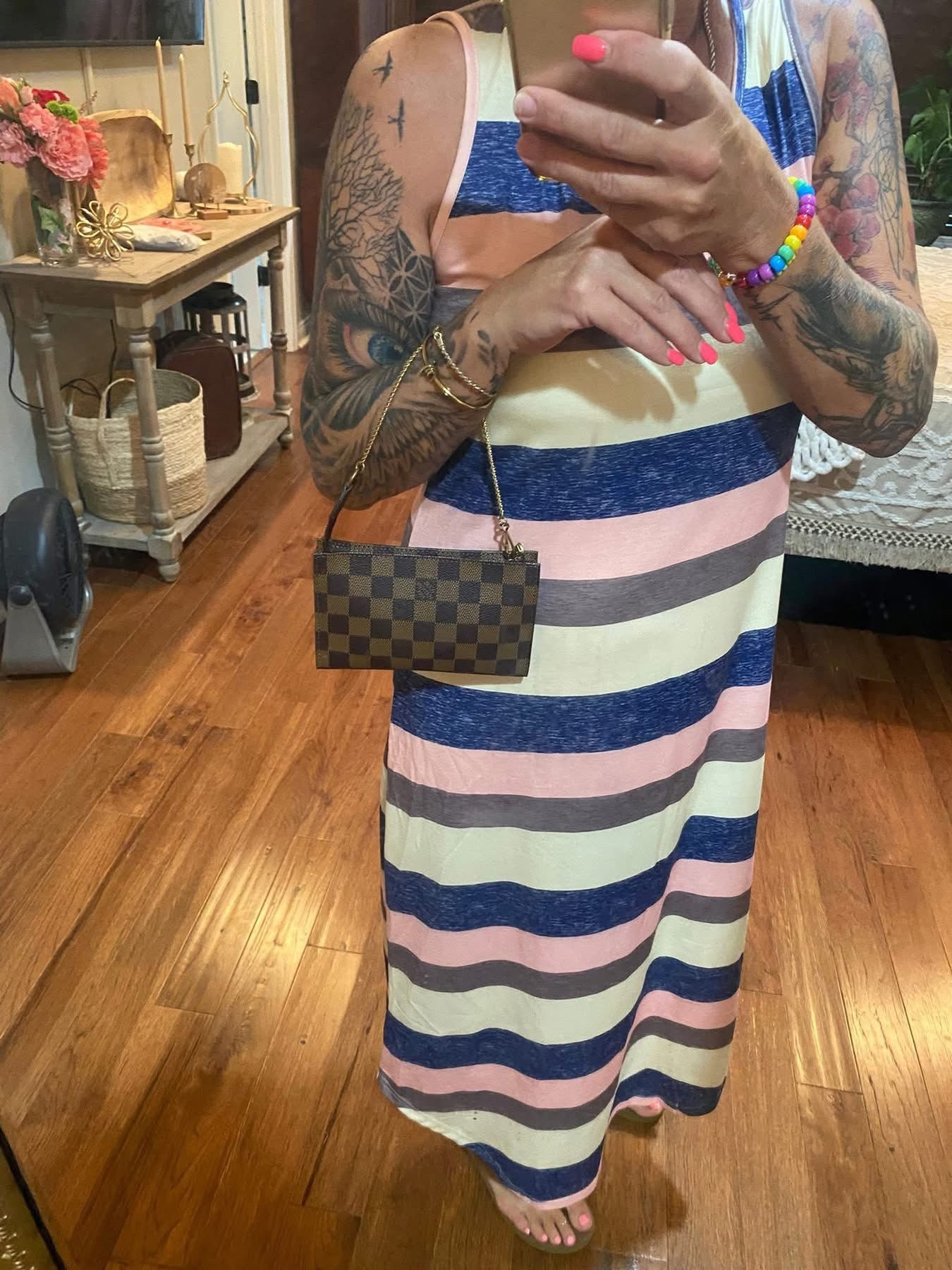 Bucket Pouch PM in DE print-comes with original wristlet strap