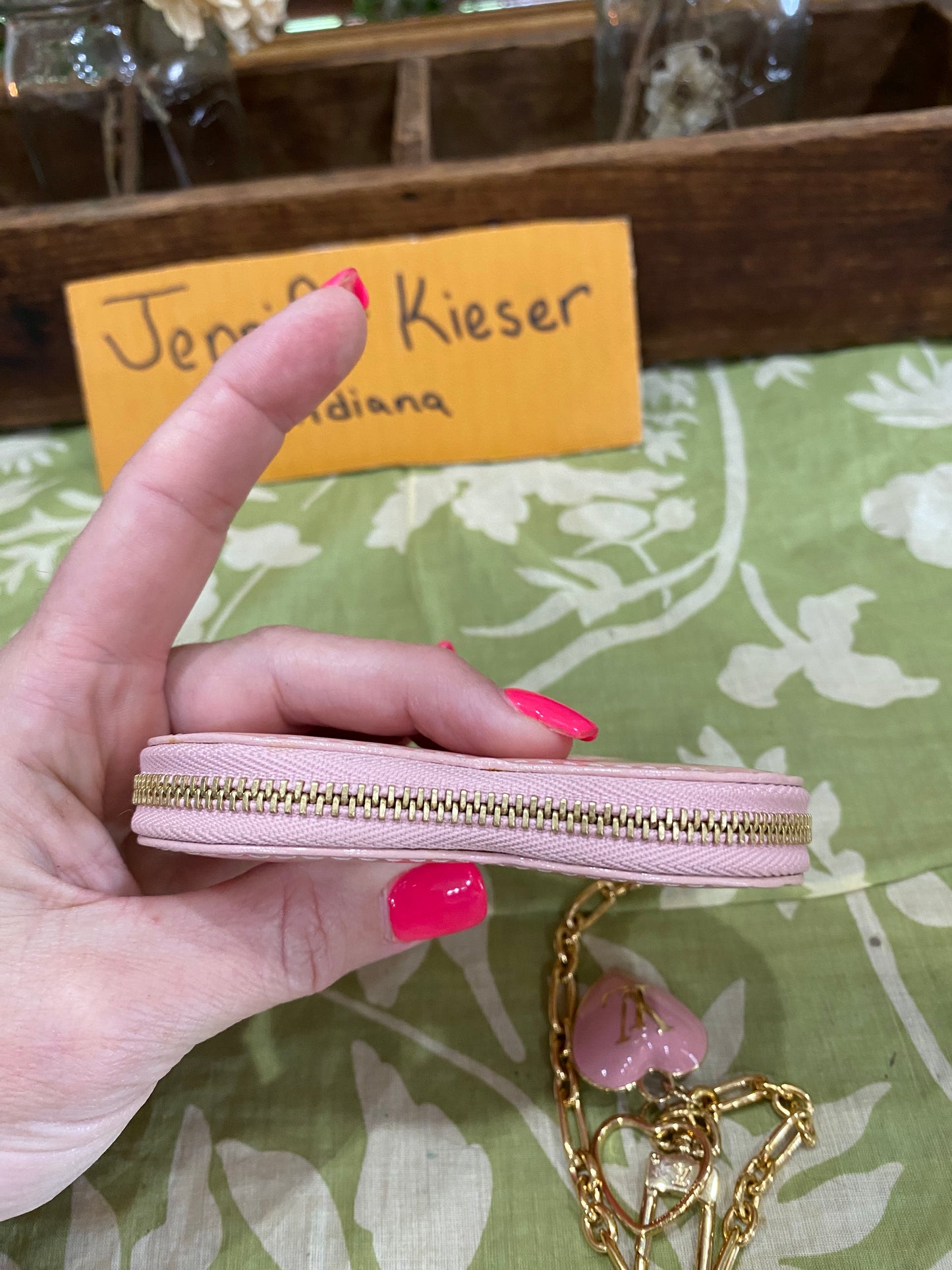 Pink Vernis Heart Coin Purse/Bag Charm