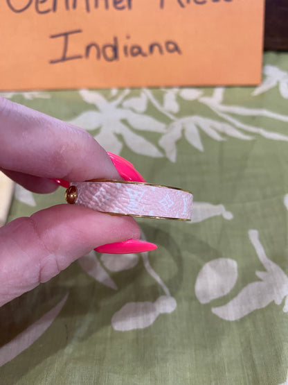 Pink Monogram Jonck Wild Bangle Cuff Bracelet