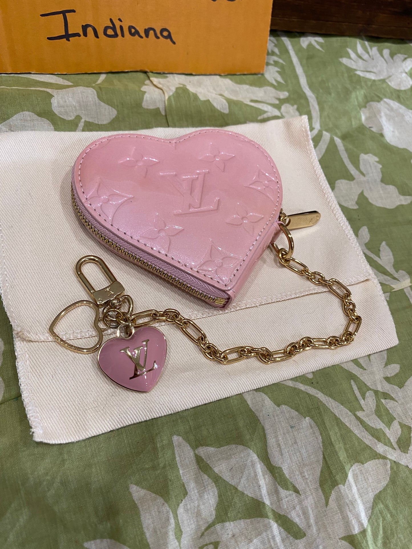 Pink Vernis Heart Coin Purse/Bag Charm